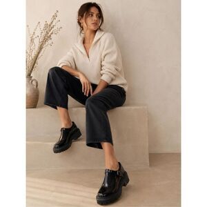 NWOB Bibi Lou Cathy Patent Leather T-Strap Mary Jane Loafers Black Lug Sole Plat